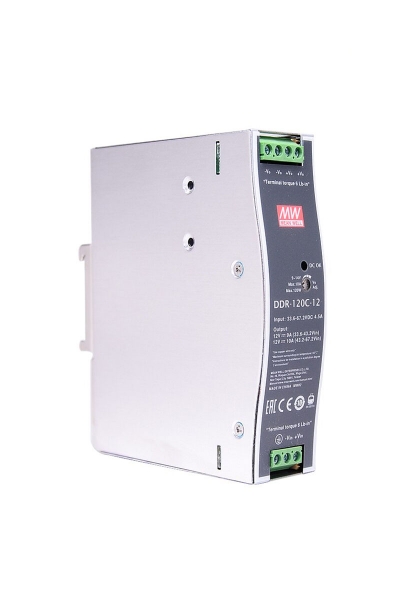 Mean Well DDR-120C-12 120W 33.6-67.2VDC 12VDC 10A DIN Tek Çıkışlı Ray Montajlı Dönüştürücü