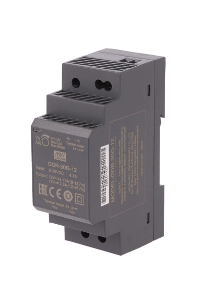 Mean Well DDR-30G-12 30W 9-36VDC 12VDC Tek Çıkışlı Ray Montajlı Dönüştürücü