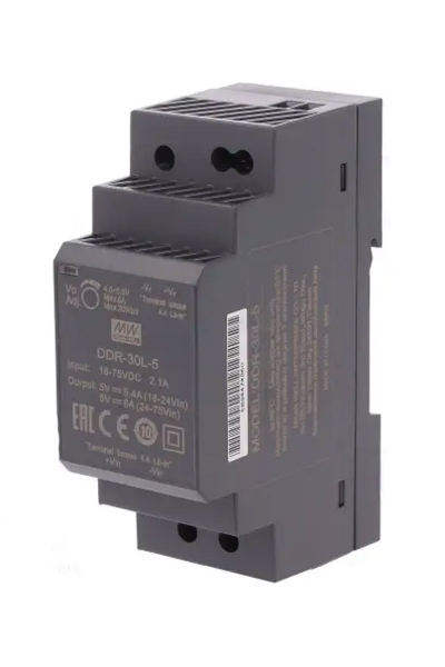 Mean Well - Mean Well DDR-30L-5 30W DIN Ray Tek Çıkış DC/DC Dönüştürücü Mean Well - Mean Well DDR-30L-5 30W DIN Ray Tek Çıkış DC/DC Dönüştürücü