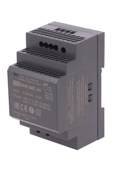 Mean Well DDR-60G-24 60W DIN Ray Tek Çıkış DC/DC Dönüştürücü