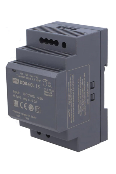 Mean Well DDR-60L-15 15V DC 4A Ultra İnce Endüstriyel DIN Ray Dönüştürücü
