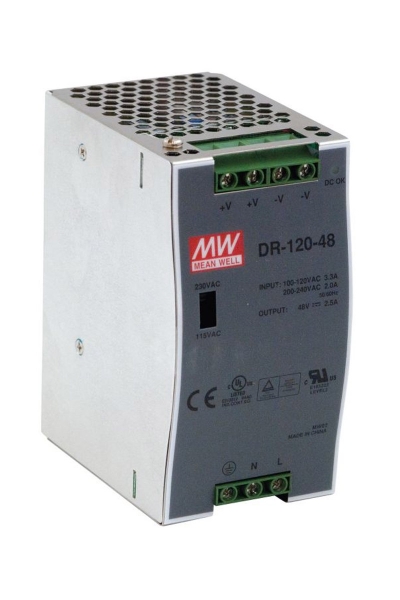 Mean Well DR-120-48 120W 48V 2.5A Ray Montaj Led Sürücü