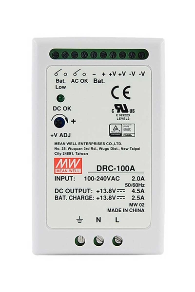 Mean Well DRC-100A 100W 13.8V-13.8V 4.5A-2.5A Ups - Thumbnail