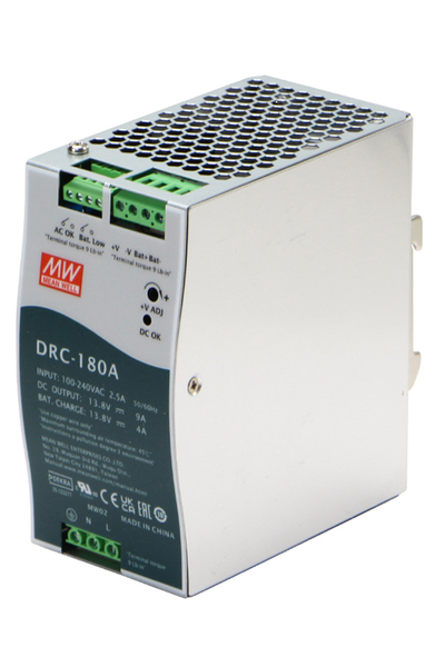 Mean Well - Mean Well DRC-180A 13.8V DC 9A UPSli DIN Rayı Güç Kaynağı