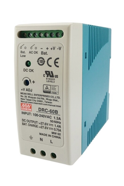 Mean Well - Mean Well DRC-60B 60W 27.6V 0.75A Ups Fonksiyon Mean Well DRC-60B 60W 27.6V 0.75A Ups Fonksiyon - Thumbnail