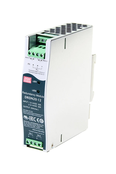 Mean Well DRDN20-12 12V DC 20A DIN Raylı Yedekleme Modülü
