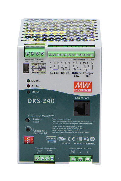Mean Well DRS-240-36 36V DC 6.6A Hepsi Bir Arada DIN Raylı Akıllı Güvenlik Güç Kaynağı