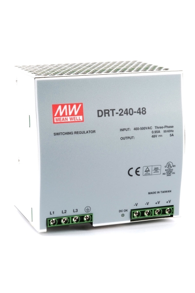 Mean Well DRT-240-48 240W 48V 5A Ray Montaj Led Sürücü Mean Well DRT-240-48 240W 48V 5A Ray Montaj Led Sürücü