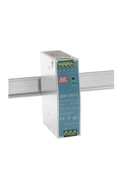 Mean Well - Mean Well EDR-120-12 120W 12V 10A Ray Montaj