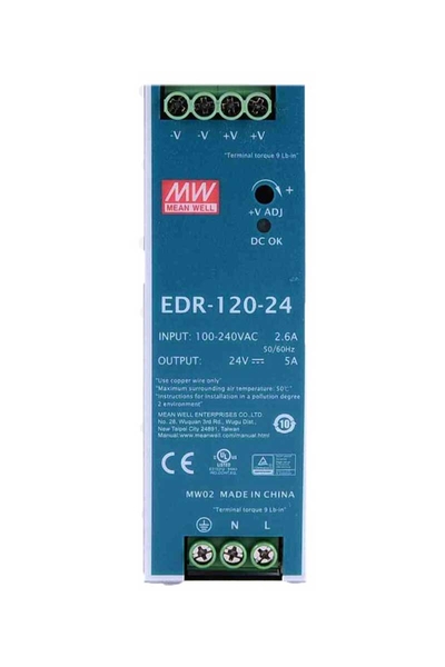 Mean Well EDR-120-24 150W DIN Ray Power Supply A Class - Thumbnail
