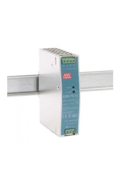 Mean Well - Mean Well EDR-75-12 75W 12V 6.3A Ray Montaj Led Sürücü