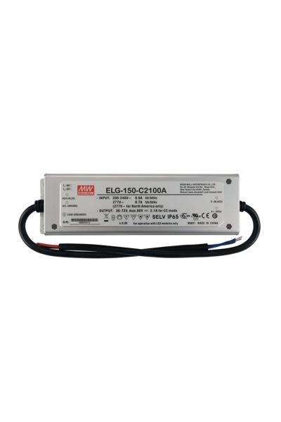 Mean Well ELG-150-C2100A-3Y 150W 72V DC 2.1A PFCli Tek Çıkışlı Led Sürücü