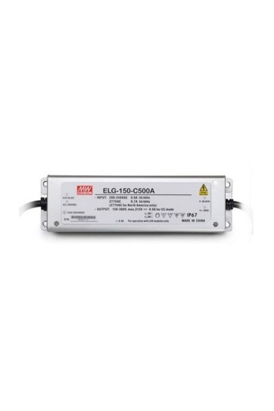 Mean Well ELG-150-C500A-3Y 150W 300V DC 0.5A PFCli Tek Çıkışlı Led Sürücü