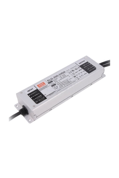Mean Well ELG-200-24DA-3Y 24V DC 8.4A Karma Mod AC-DC Tek Çıkışlı Led Sürücü Mean Well ELG-200-24DA-3Y 24V DC 8.4A Karma Mod AC-DC Tek Çıkışlı Led Sürücü