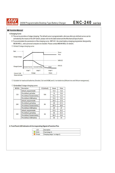 Mean Well ENC-240-12 240W Programlanabilir Desktop Tipi Akü Şarj Cihazı - Thumbnail