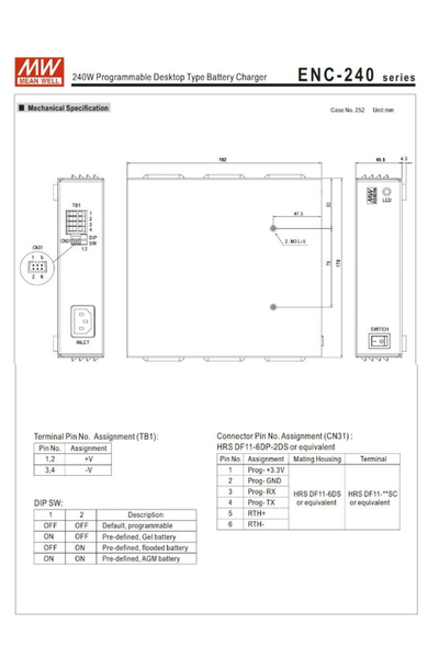 Mean Well ENC-240-12 240W Programlanabilir Desktop Tipi Akü Şarj Cihazı - Thumbnail