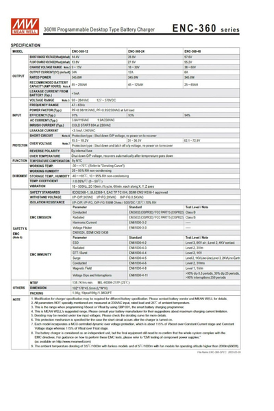 Mean Well ENC-360-24 360W Programlanabilir Desktop Tipi Akü Şarj Cihazı - Thumbnail
