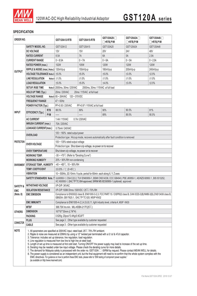 Mean Well GST120A24-R7B 120W Desktop Adaptör - Thumbnail