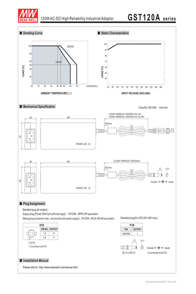 Mean Well GST120A24-R7B 120W Desktop Adaptör - Thumbnail