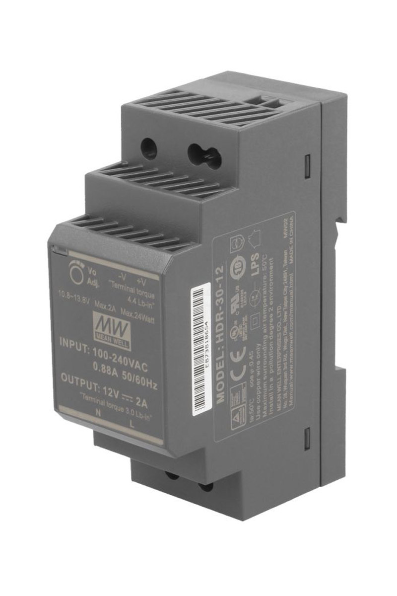 Mean Well HDR-30-12 24W Seri Ray Montaj