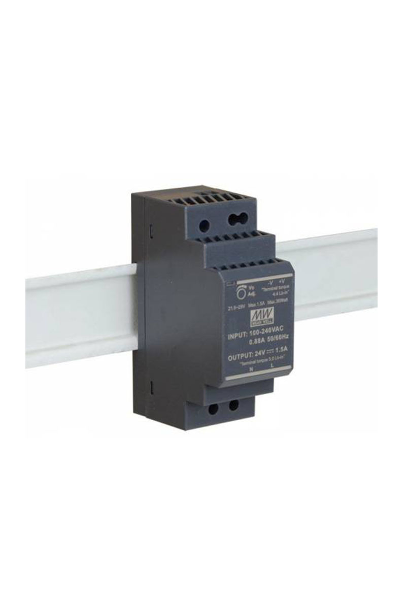 Alimentation Rail DIN Mean Well HDR-30-24 - 24V DC / 1.5A / 36W - Entrée 85-264V AC - IP42