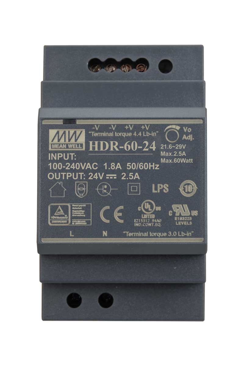 En Ucuz Mean Well HDR-60-24 60W 24V 2.5A Ray Montaj | elektromarketim.com
