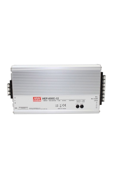 Mean Well HEP-600C-12 600W Tek Çıkışlı Üç kademeli Akü Şarj Cihazı