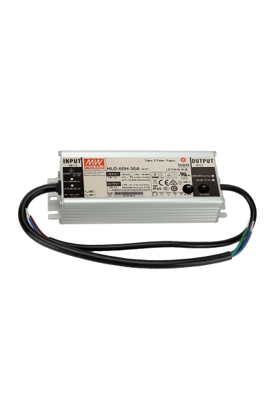 Mean Well - Mean Well HLG-60H-36 60W Sabit Voltaj Tek Çıkışlı LED Sürücü