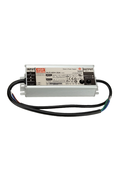 Mean Well - Mean Well HLG-60H-36A 60W Sabit Voltaj Tek Çıkışlı LED Sürücü
