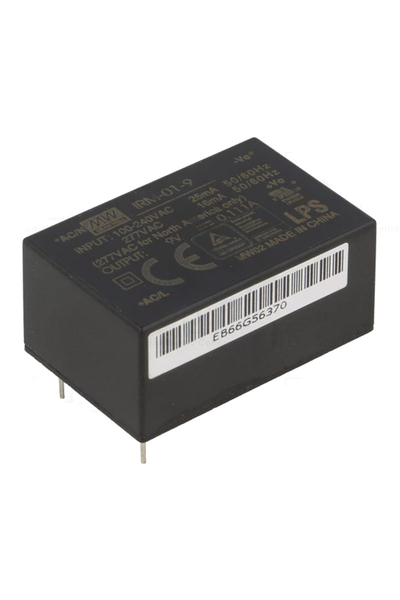 Mean Well IRM-01-9 9V DC 0.111A Tek Çıkışlı Kapsüllü Güç Kaynağı
