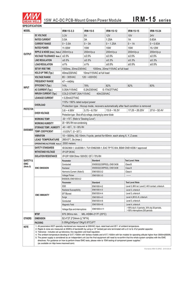 Mean Well IRM-15-24 15W 24V 0.63A Ac-Dc Power Modül - Thumbnail