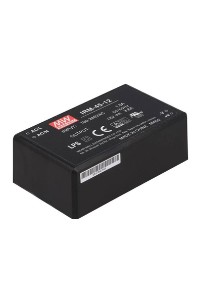 Mean Well IRM-45-12 45W 12VDC 3.80A 85-264VAC Tek Çıkışlı Kapsüllü Power Supply