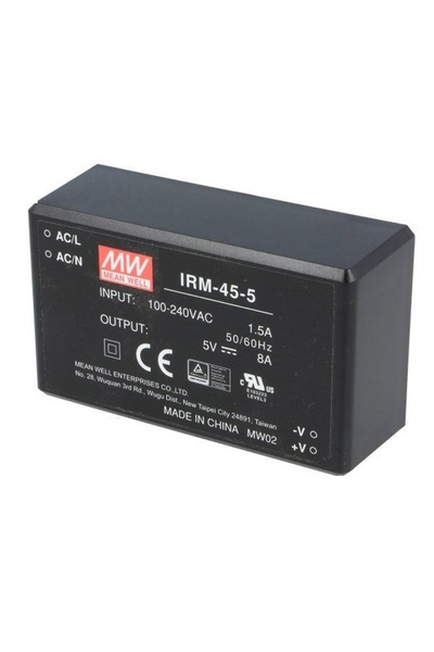 Mean Well IRM-45-5 5V DC 8A Tek Çıkışlı Kapsüllü Güç Kaynağı