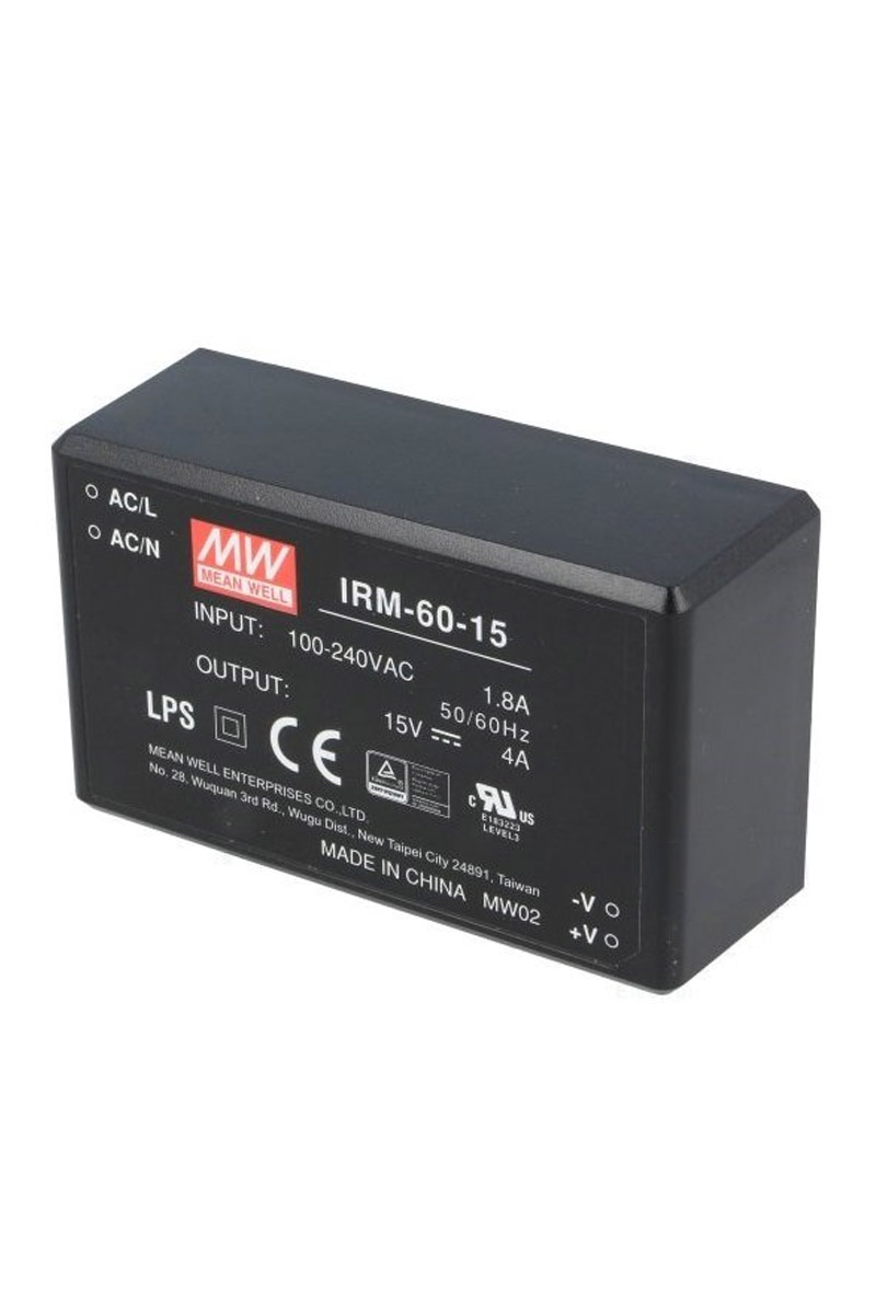  Mean Well Irm-60-15 60w Tek Çıkışlı Kapsüllenmiş Güç Kaynağı