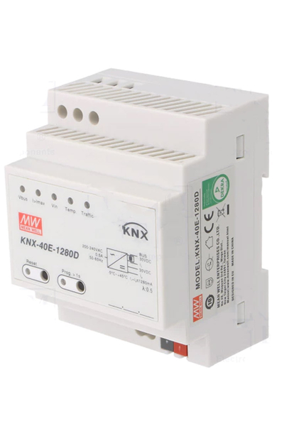 Mean Well KNX-40E-1280D 30V DC 1.28A Entegre Bobinli DIN Raylı Güç Kaynağı