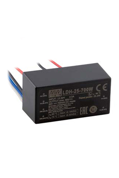 Mean Well - Mean Well LDH-25-700W 36V DC 0.7A Sabit Akım AC-DC Led Sürücü Mean Well - Mean Well LDH-25-700W 36V DC 0.7A Sabit Akım AC-DC Led Sürücü