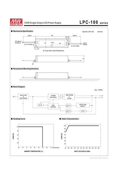 Mean Well LPC-100-2100 100W 48Vdc 2.1A Led Sürücü - Thumbnail