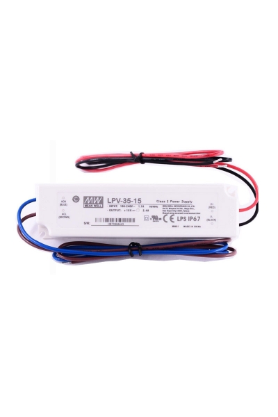 Mean Well LPV-35-15 35W Sabit Voltaj Tek çıkışlı LED Sürücü
