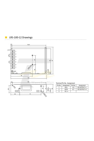 Mean Well LRS-100-12 102W 12V 8.5A Ekonomik Led Sürücü - Thumbnail