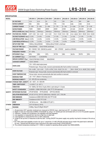 Mean Well LRS-200-12 204W 12V 17A Ekonomik Led Sürücü - Thumbnail