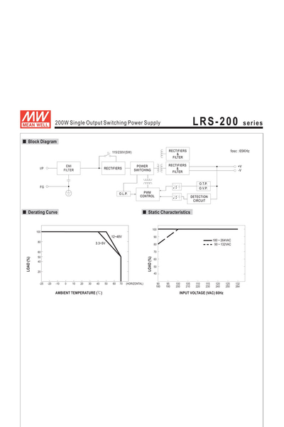 Mean Well LRS-200-12 204W 12V 17A Ekonomik Led Sürücü - Thumbnail