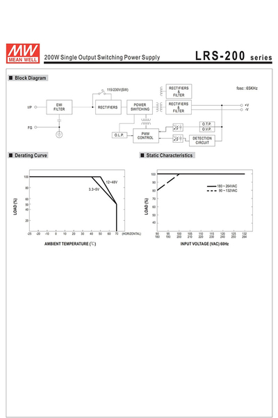 Mean Well LRS-200-24KO 200W Anahtarlama Power Supply - Thumbnail