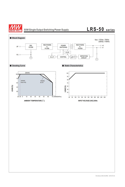 Mean Well LRS-50-12 50W 12V 4.2A Ekonomik Led Sürücü - Thumbnail