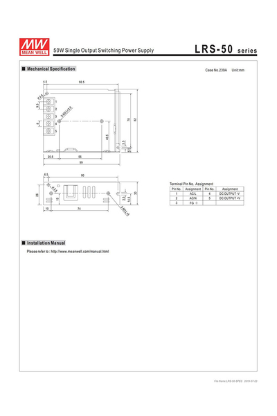 Mean Well LRS-50-12 50W 12V 4.2A Ekonomik Led Sürücü - Thumbnail