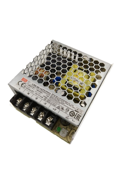 Mean Well LRS-50-15 51W 15VDC 3.4A Kutulu Ekonomik Slim Tek Çıkışlı Kapalı Kasa Power Supply - Thumbnail