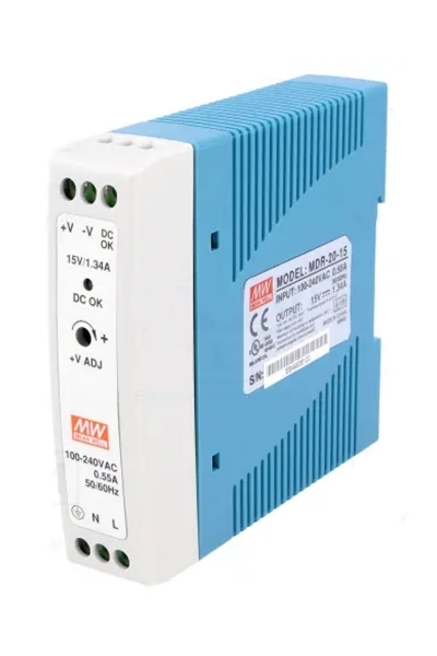 Mean Well MDR-20-15 20W 15V 1.34A Ray Montaj Led Sürücü