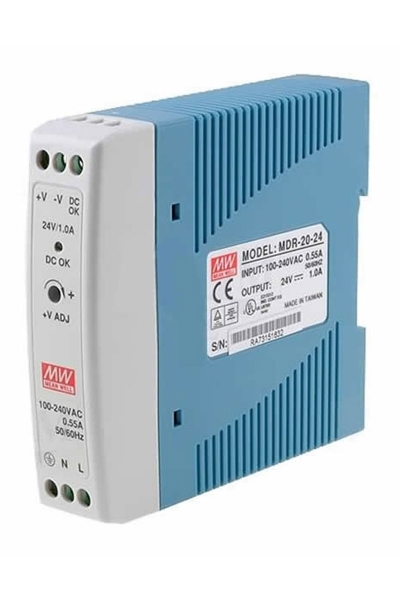 Mean Well - Mean Well MDR-20-24 24W 24V 1A Ray Montaj Led Sürücü