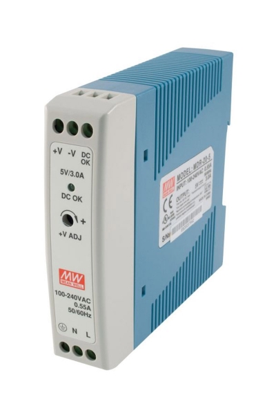 Mean Well MDR-20-5 15W 5V 3A Ray Montaj Led Sürücü - Thumbnail