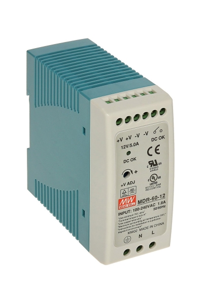 Mean Well - Mean Well MDR-60-12 60W 12V 5A Ray Montaj Led Sürücü