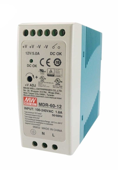 Mean Well MDR-60-12 60W 12V 5A Ray Montaj Led Sürücü - Thumbnail